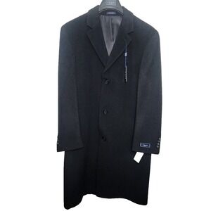 Chaps Overcoat Charcoal Wool Blend Parma Long Jacket Mens 42 Regular NEW